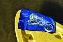 Load image into Gallery viewer, Micro Fiber Fishing Towel With Hook - Hawk Tuah Limited Edition (14”x20”) Blue Yellow
