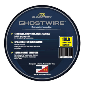 Shinratech Ghostwire Fluorocarbon Leader Line - 10lb 50yard spool