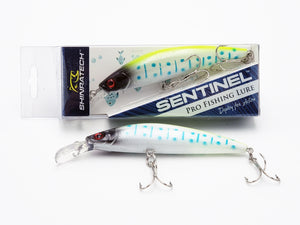 Sentinel Lure Dual Hook - White Blue Spot