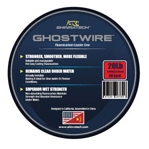 Shinratech Ghostwire Fluorocarbon Leader Line - 20lb 50yard spool