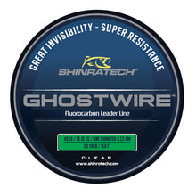 Load image into Gallery viewer, Shinratech Ghostwire Fluorocarbon Leader Line - 40lb 50yard spool
