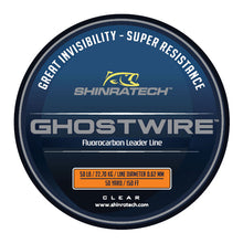 Load image into Gallery viewer, Shinratech Ghostwire Fluorocarbon Leader Line - 50lb 50yard spool
