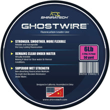 Load image into Gallery viewer, Shinratech Ghostwire Fluorocarbon Leader Line - 6lb 50yard spool
