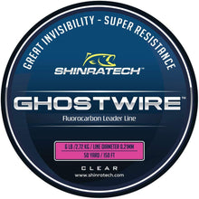 Load image into Gallery viewer, Shinratech Ghostwire Fluorocarbon Leader Line - 6lb 50yard spool
